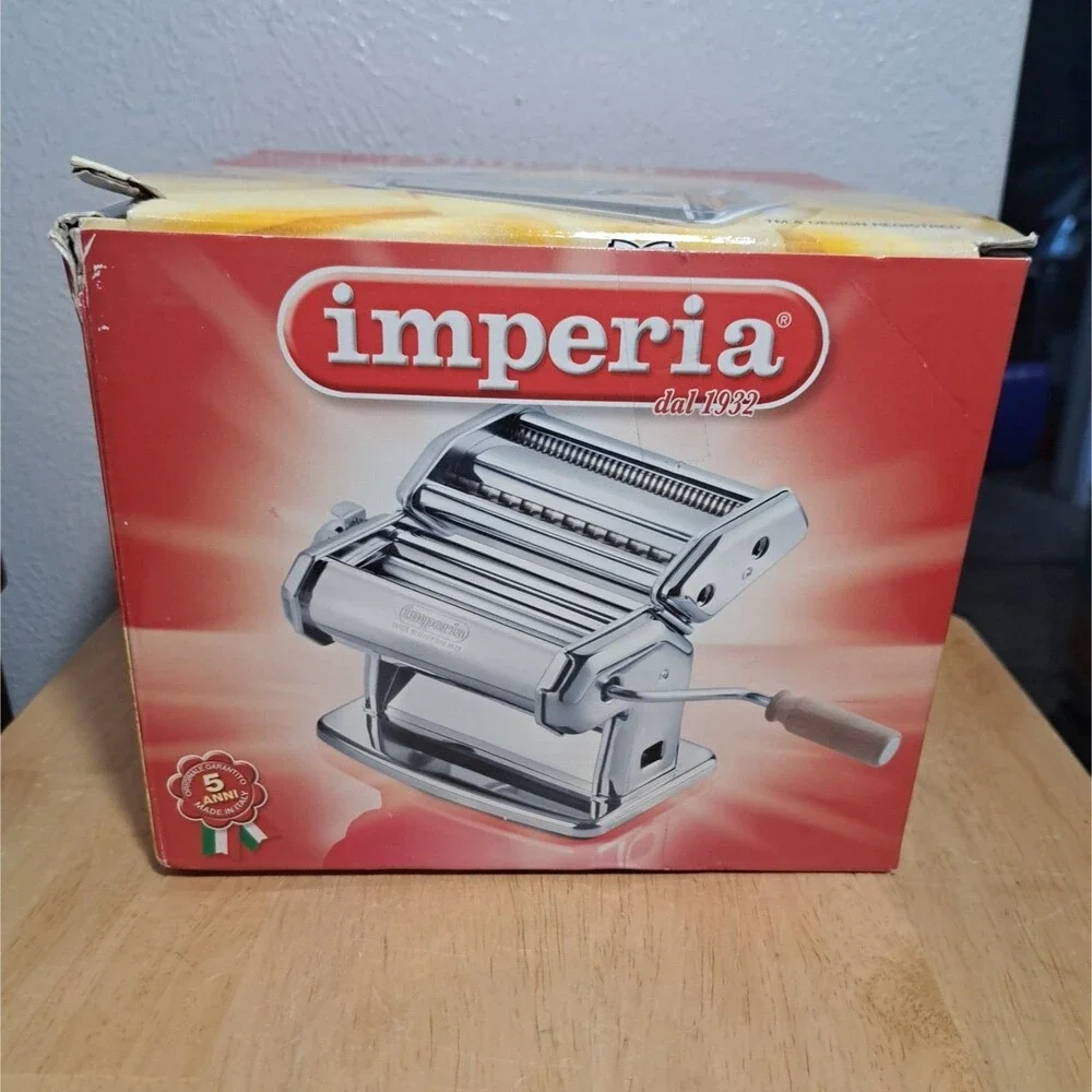 OPEN BOX Imperia Italian Made Manual Pasta Machine/Maker Stainless Steel
